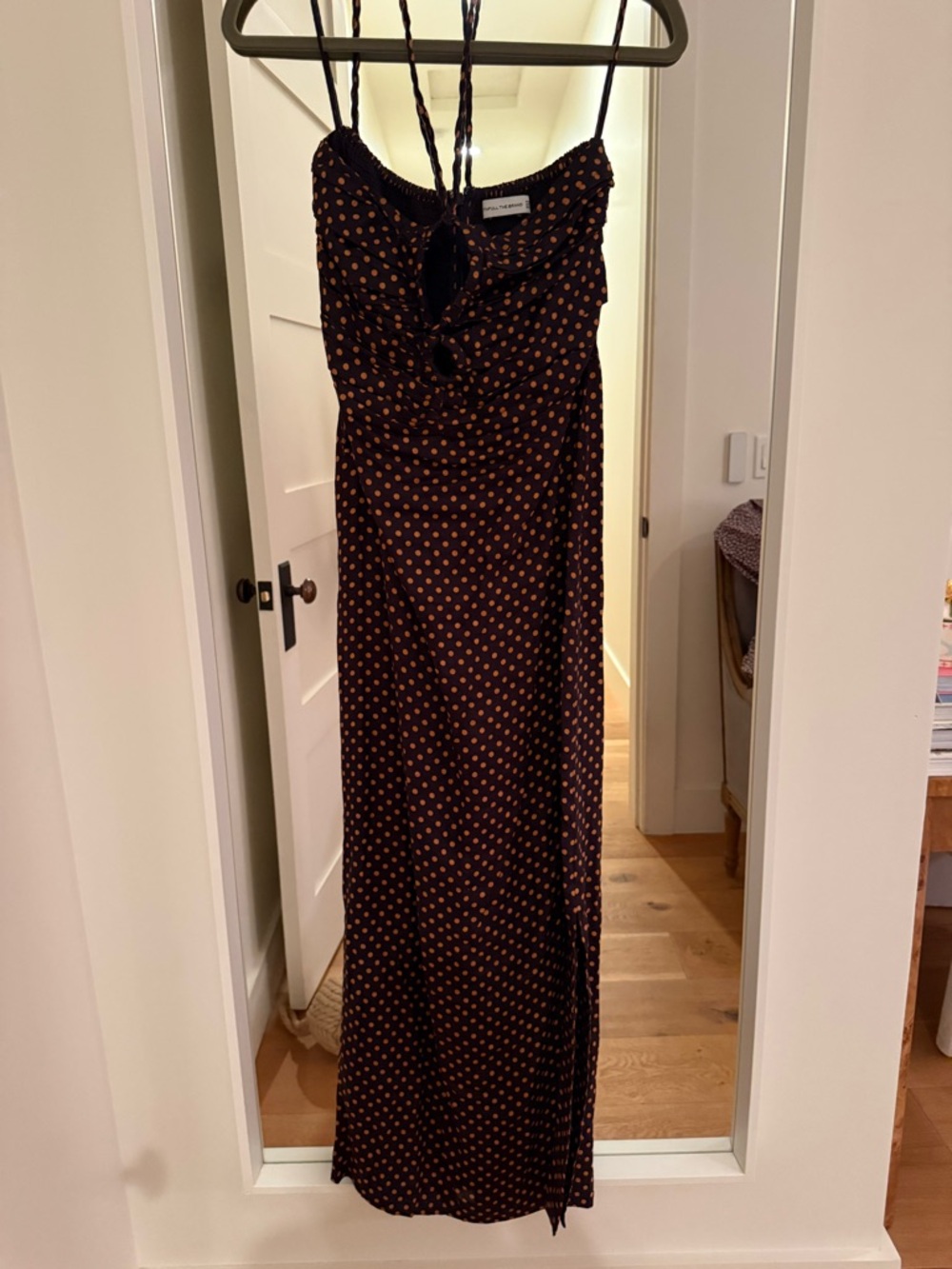 Faithfull the Brand the Strapless Polka Dot Maxi Dress in Brown - Picture 3 of 8